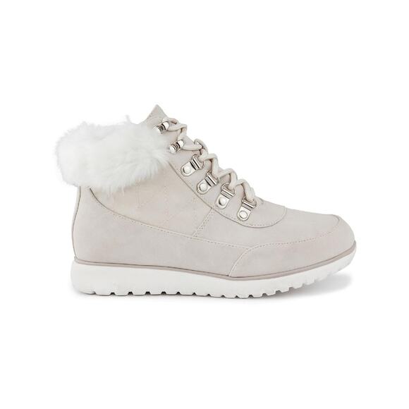 Karen Scott Wmn Faux Fur Cuff Hiker Ankle Booties Wanona Size US 7M Winter White - Picture 2 of 3